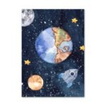 poster terre effet aquarelle pour chambre denfant 30 x 40 cm 406 1