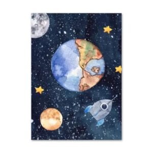 poster terre effet aquarelle pour chambre denfant 30 x 40 cm 406 1