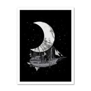 Poster Vaisseau Lunaire En Toile 100% Coton Haute Définition - 30 x 40 Cm