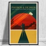 poster vintage mars depuis phobos des annees 50 60 30 x 42 cm 275 1