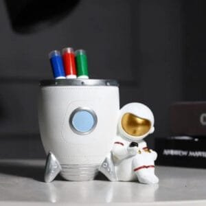 Pot à Crayon Vaisseau Spatial: Accessoire Décoratif Original Pour Bureau - Blanc