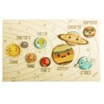 Puzzle En Bois Des Planètes Du Système Solaire Pour Enfants - Coloré