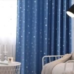 rideaux bleus etoiles et lunes pour chambre denfant astronome 609 1