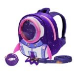 sac a dos astronaute pour enfants avec sangle de securite mauve petit 908 1