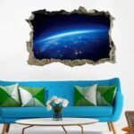 Sticker 3d Espace Hublot Sur L&rsquo;univers