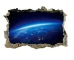 Sticker 3d Espace Hublot Sur L&rsquo;univers