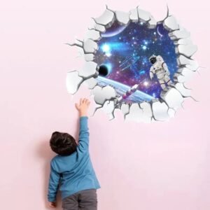 sticker effet 3d astronaute flottant dans lespace stickers espace 366 1