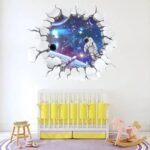 sticker effet 3d astronaute flottant dans lespace stickers espace 933 1