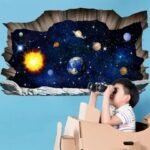 sticker mural 3d des planetes du systeme solaire pour enfants espace 430 1