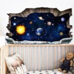 sticker mural 3d des planetes du systeme solaire pour enfants espace 578 1