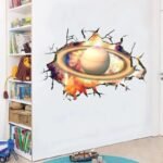 Sticker Mural 3d Saturne Anneaux
