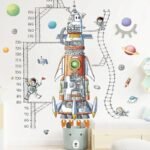sticker mural fusee pour transformer la chambre de votre enfant stickers espace 548 1