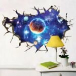 sticker mural planete sur fond spatial pour une deco cosmique 831 1