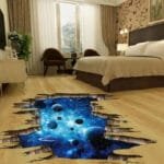 Sticker Trompe L’œil 3d Pour Sol Et Mur Ambiance Spatiale