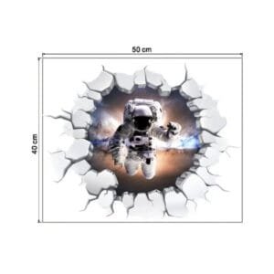 Sticker Trompe L’œil Astronaute Pour Une Déco Spatiale Ludique 2 Sticker Trompe L’œil Astronaute Pour Une Déco Spatiale Ludique