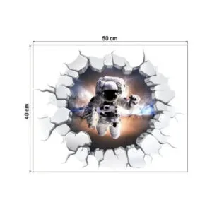 Sticker Trompe L’œil Astronaute Pour Une Déco Spatiale Ludique
