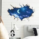 stickers 3d lune illusion dune breche ouverte vers le ciel 313 1