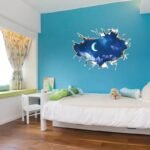stickers 3d lune illusion dune breche ouverte vers le ciel 883 1