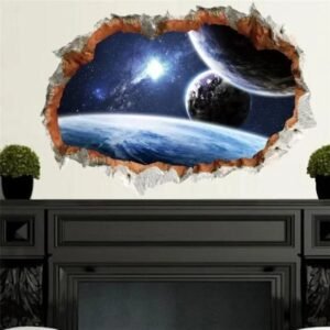 stickers 3d planetes une fenetre sur lunivers chez de decoration dinterieur 641 1