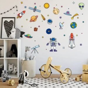stickers muraux astronautes et planetes pour chambre denfant 413 1