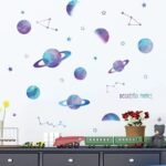 stickers muraux galaxie en bleu et violet pour la chambre 628 1