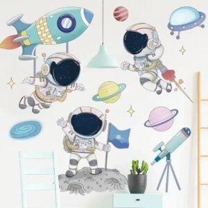 stickers personnalisables pour une chambre enfant sur le theme du cosmos 568 1