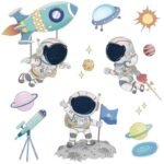 stickers personnalisables pour une chambre enfant sur le theme du cosmos 657 1