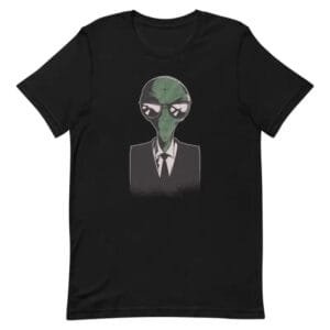 T-shirt Alien En Costard: Cherchez Les Extraterrestres Parmi Nous! - Noir / Xs