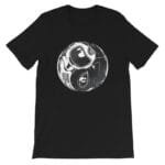 T-shirt Astronaute Alien Yin Yang: équilibre Cosmique Unique - Noir / Xs