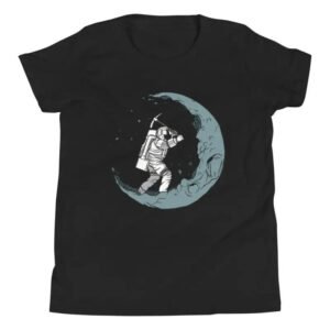 T-shirt Astronaute Creusant Un Croissant De Lune - s