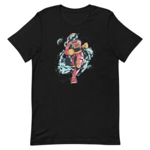 T-shirt Astronaute En Coton Peigné Pour Coureurs Passionnés - Noir / Xs