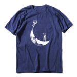 t shirt astronaute invert dominez le skate sur la lune bleu marin s 435 1