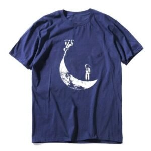 t shirt astronaute invert dominez le skate sur la lune bleu marin s 435 1