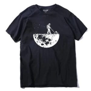 T-shirt Astronaute Tondre La Lune En Coton 100% Confortable - s