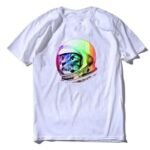 t shirt chat astronaute psychedelique en coton 100 confortable blanc s 331 1