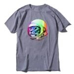 t shirt chat astronaute psychedelique en coton 100 confortable gris s 805 1