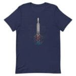 T-shirt En Coton Peigné Filé à L’anneau- Vision Interplanétaire De Musk - Bleu Marine / Xs