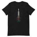 T-shirt En Coton Peigné Filé à L’anneau- Vision Interplanétaire De Musk - Noir / Xs