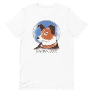 T-shirt En Coton Peigné Laika, Hommage à La Pionnière De L’espace 2 T-shirt En Coton Peigné Laika Hommage à La Pionnière De L’espace - Blanc / Xs