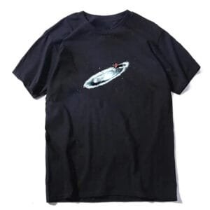 T-shirt Galaxie Vous-êtes-ici- Confort En Coton 100% Unisexe - Noir / s