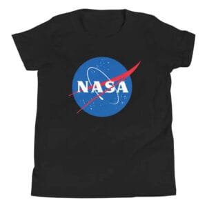 T-shirt Nasa Pour Enfants Avec Insigne Bleu Emblématique - Noir / s