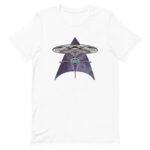 t shirt star trek en coton peigne avec vaisseaux de la federation blanc xs 786 1