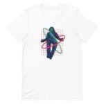 t shirt unisexe en coton peigne avec design astronaute retro blanc xs 576 1