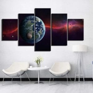 Tableau Artistique De La Terre En Supercontinent Et Cosmos Vibrant 1 Tableau Artistique De La Terre En Supercontinent Et Cosmos Vibrant - Petit / Avec Cadre