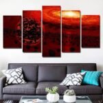 tableau decoratif sur la formation du systeme solaire petit avec cadre decorations 477 1