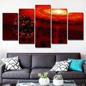 tableau decoratif sur la formation du systeme solaire petit avec cadre decorations 477 1