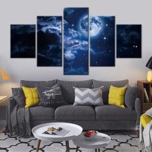 Tableau Lunaire: éclat Magique De La Nuit - Petit / Avec Cadre