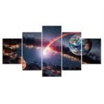 tableau mural de la terre dans un vaste cosmos etoile 617 1