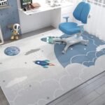 Tapis De Sol Fusée Et Ciel Étoilé