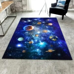 tapis decoratif du systeme solaire avec planetes et etoiles 40 x 60cm 226 1